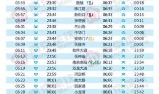 南京地铁运营起止时间 南京地铁时间表